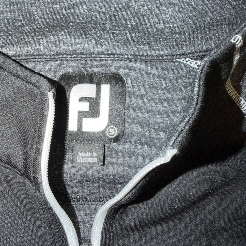 Footjoy 1/4 Zip Pullover Black Pine Tree Logo Men's Size Small